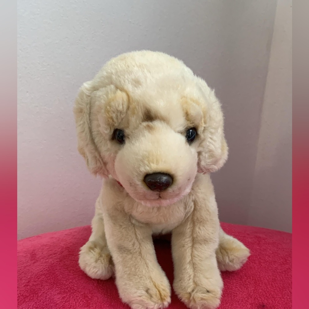 FAO Schwarz Cream Plush Dog Toy